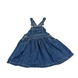 Vintage Baby Gap Girls 2T Overall Dress Blue Denim Classic Pinafore Jumper